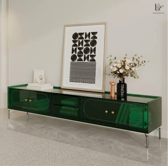 RAVEN Modern Acrylic TV Console - Exclusivia