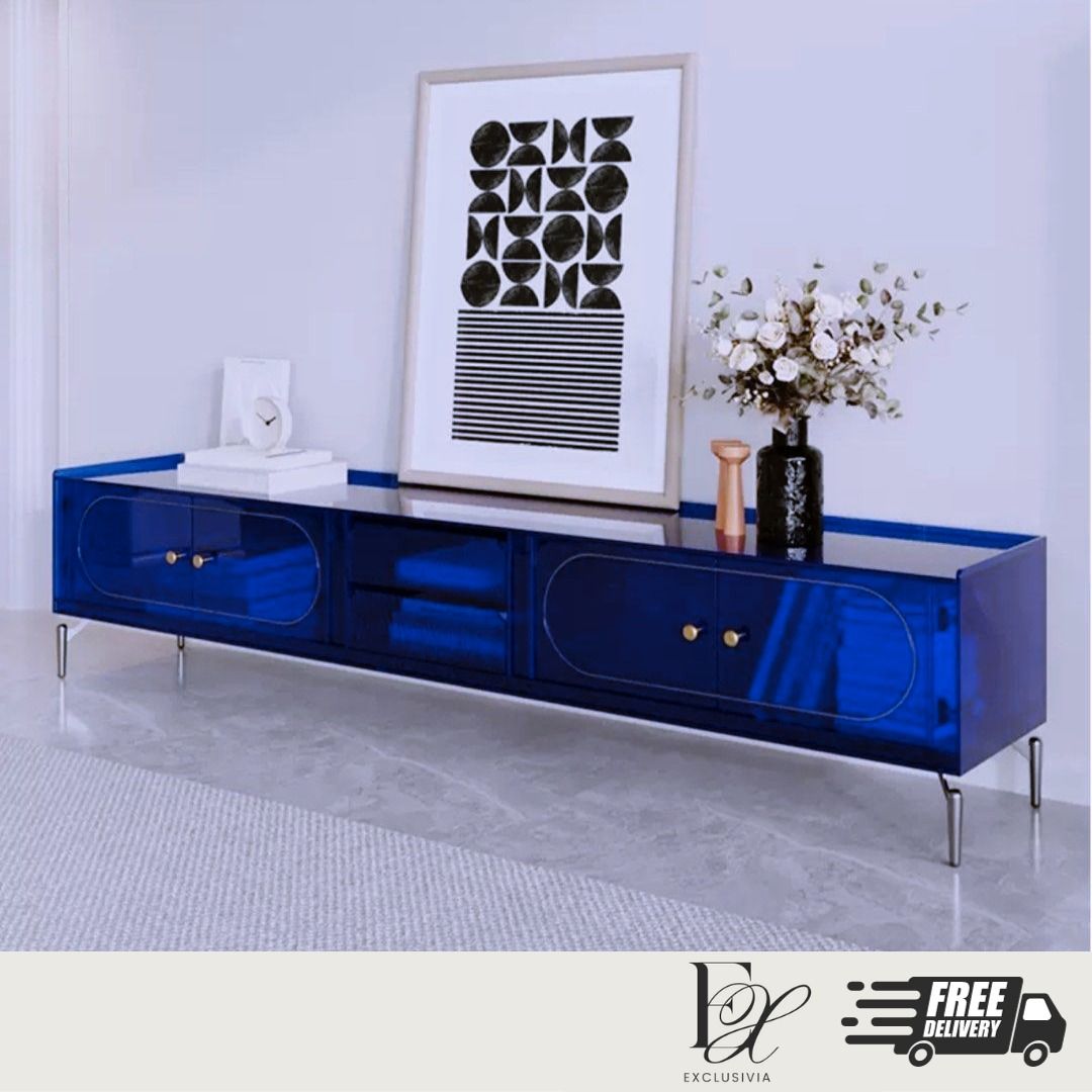 RAVEN Modern Acrylic TV Console - Exclusivia