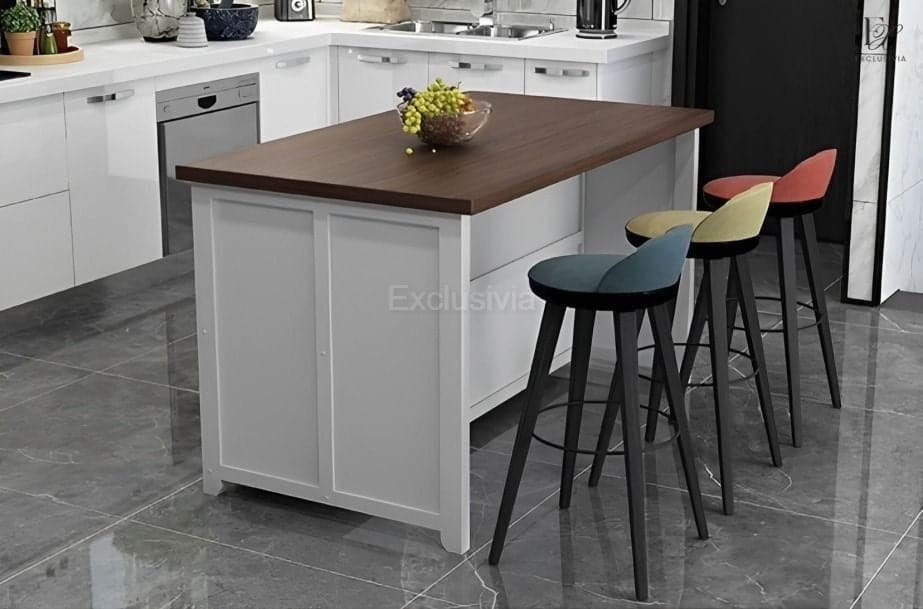 RON Kitchen Island Table with Cupboards - Exclusivia