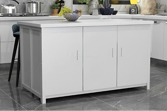 RON Kitchen Island Table with Cupboards - Exclusivia