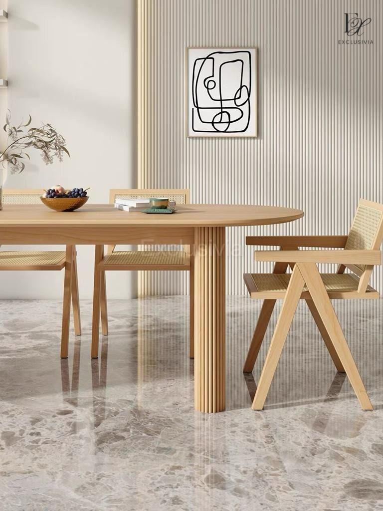 RUGGEN Japandi Ash Wood Dining Table - Exclusivia