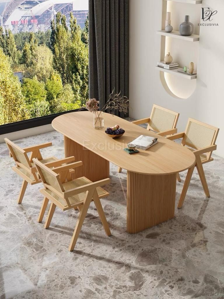 RUGGEN Japandi Ash Wood Dining Table - Exclusivia