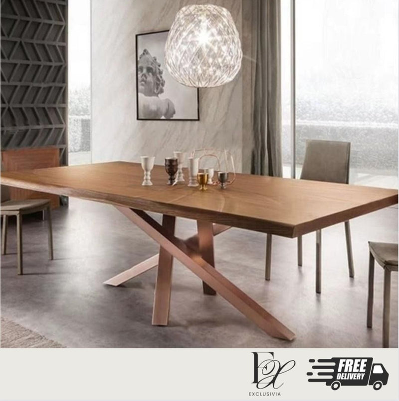 SHAY Wishbone Solid Wood Dining Table - Exclusivia