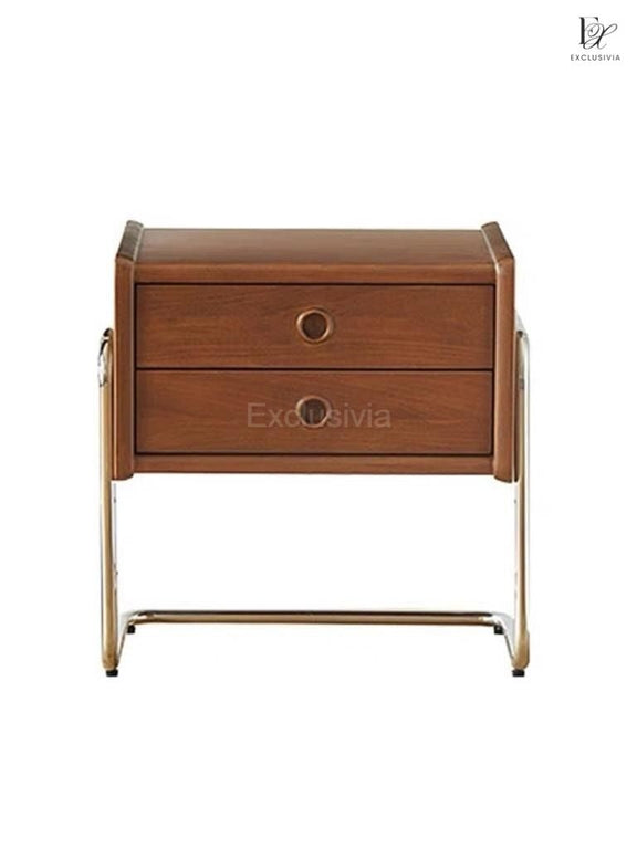 SHEA Japandi Solid Wood Bedside Table - Exclusivia