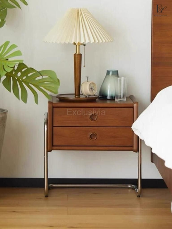 SHEA Japandi Solid Wood Bedside Table - Exclusivia