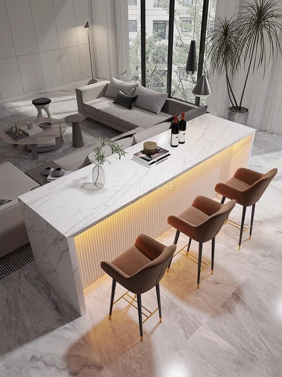 SINTHE Modern Marble Kitchen Island / Bar Table - Exclusivia