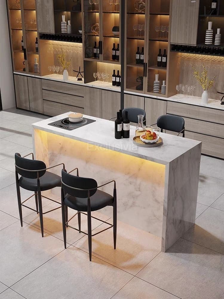 SINTHE Modern Marble Kitchen Island / Bar Table - Exclusivia