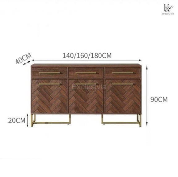 SPINA Wooden Sideboard Cabinet - Exclusivia