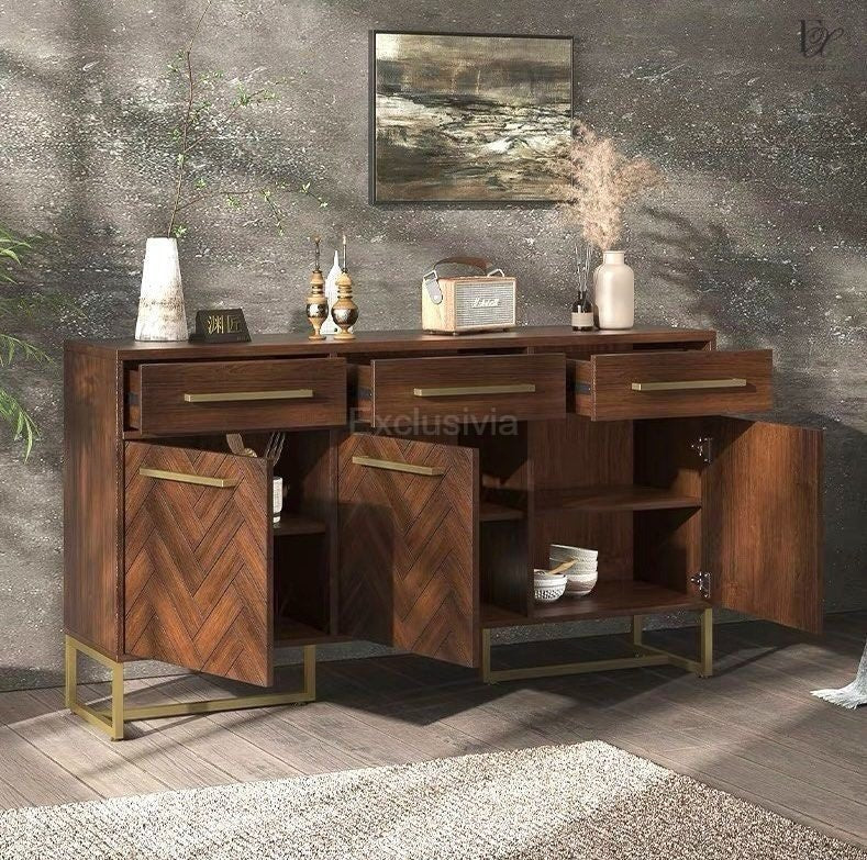 SPINA Wooden Sideboard Cabinet - Exclusivia