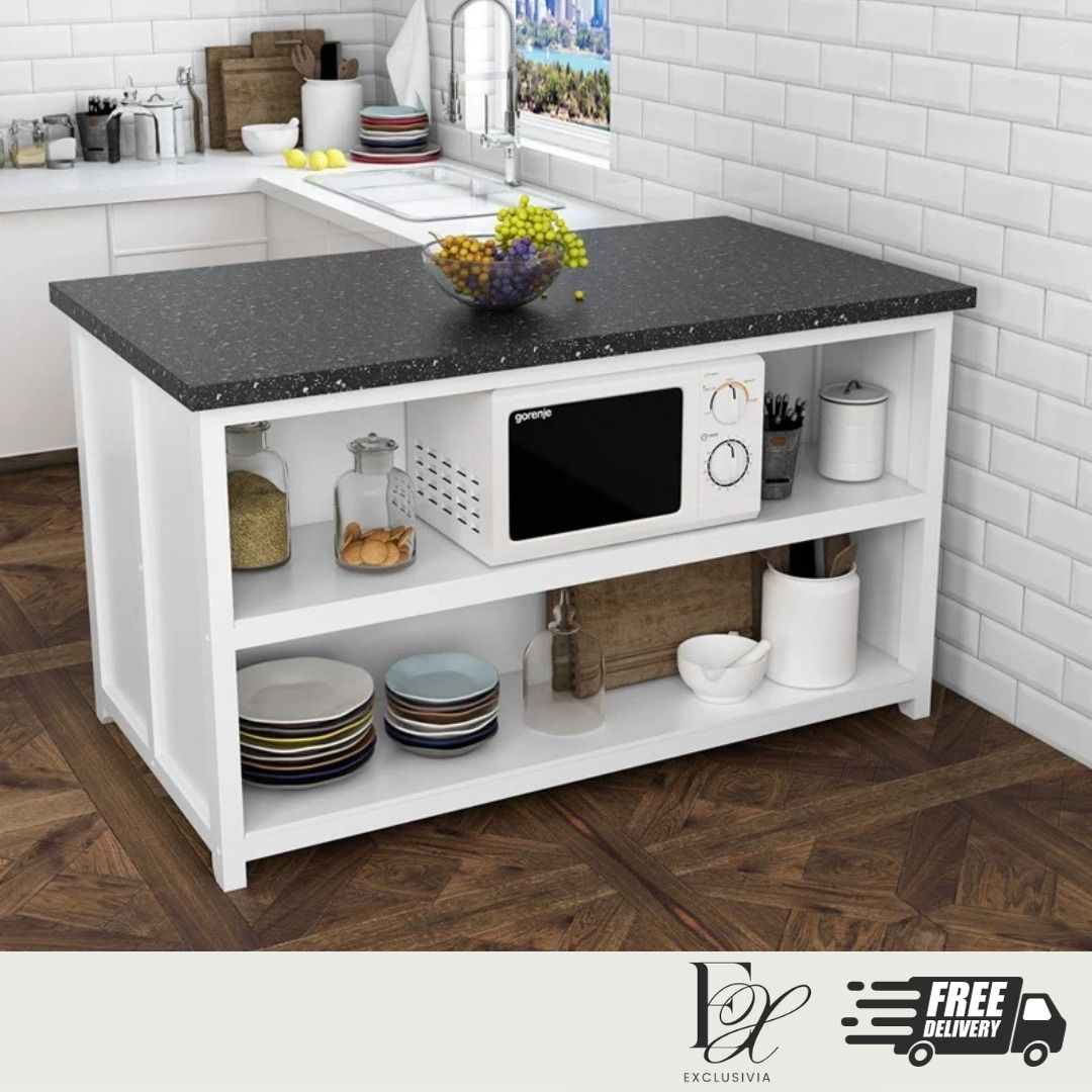 STATEN Quartz Kitchen Island Table - Exclusivia