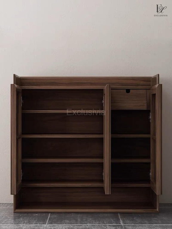 STRUT Rustic Solid Wood Shoe Cabinet - Exclusivia