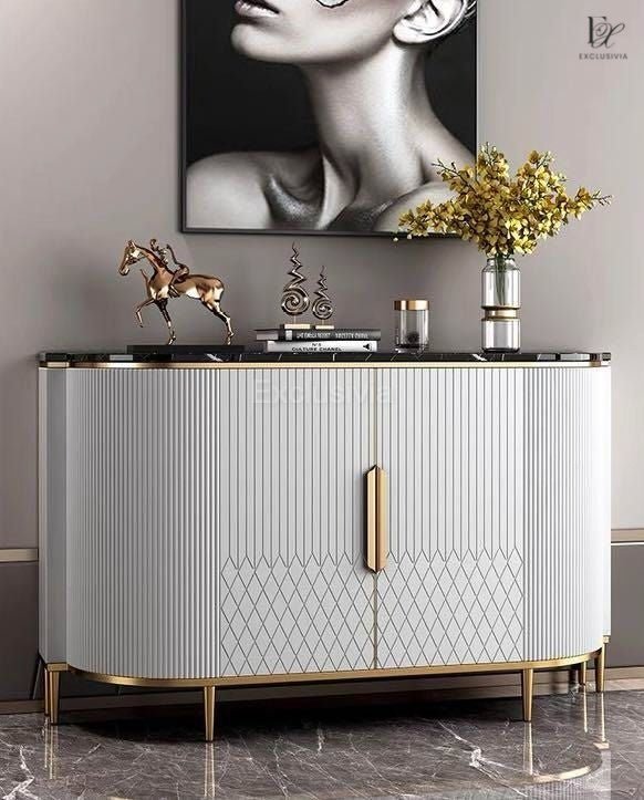 TEMPEST Contemporary sideboard in white/dark grey - Exclusivia