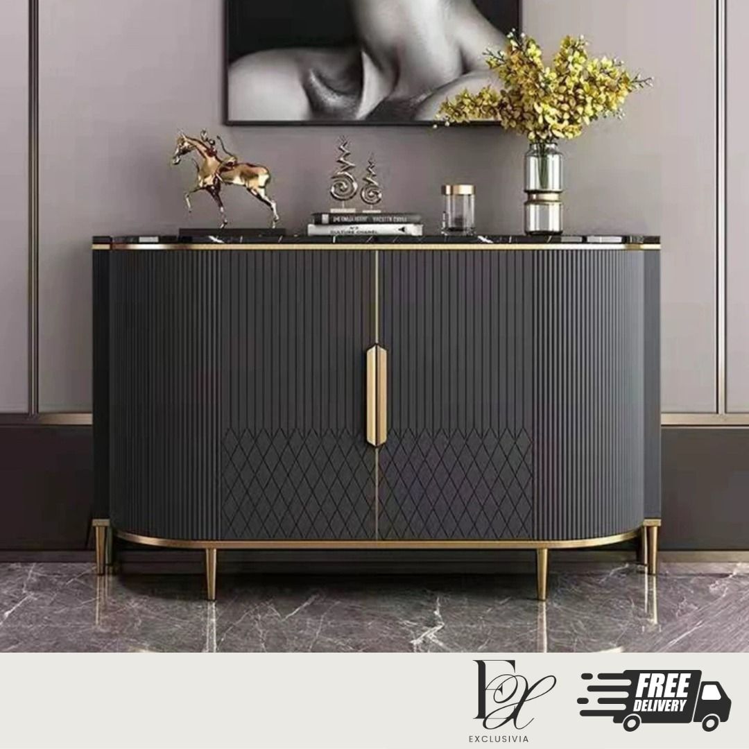 TEMPEST Contemporary sideboard in white/dark grey - Exclusivia