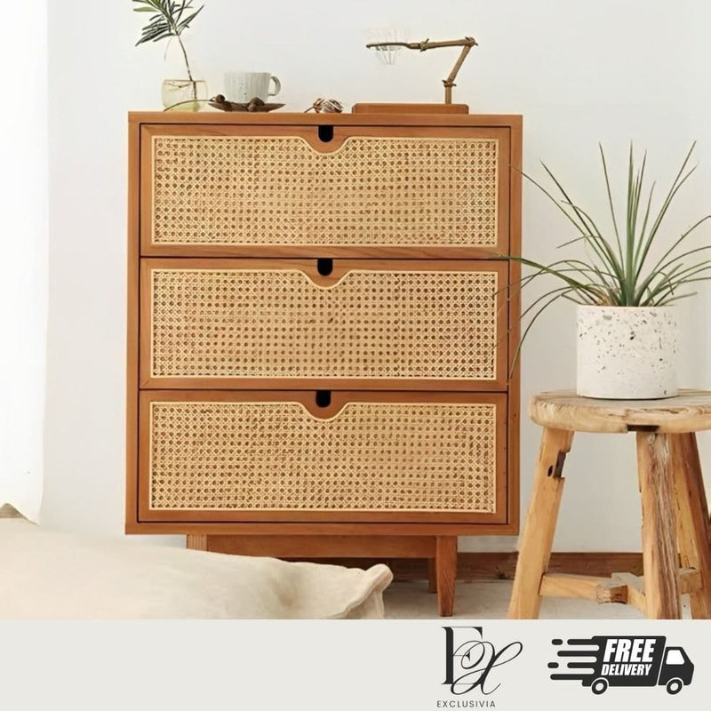 THAMUZ Rattan Chest Of Drawers - Exclusivia