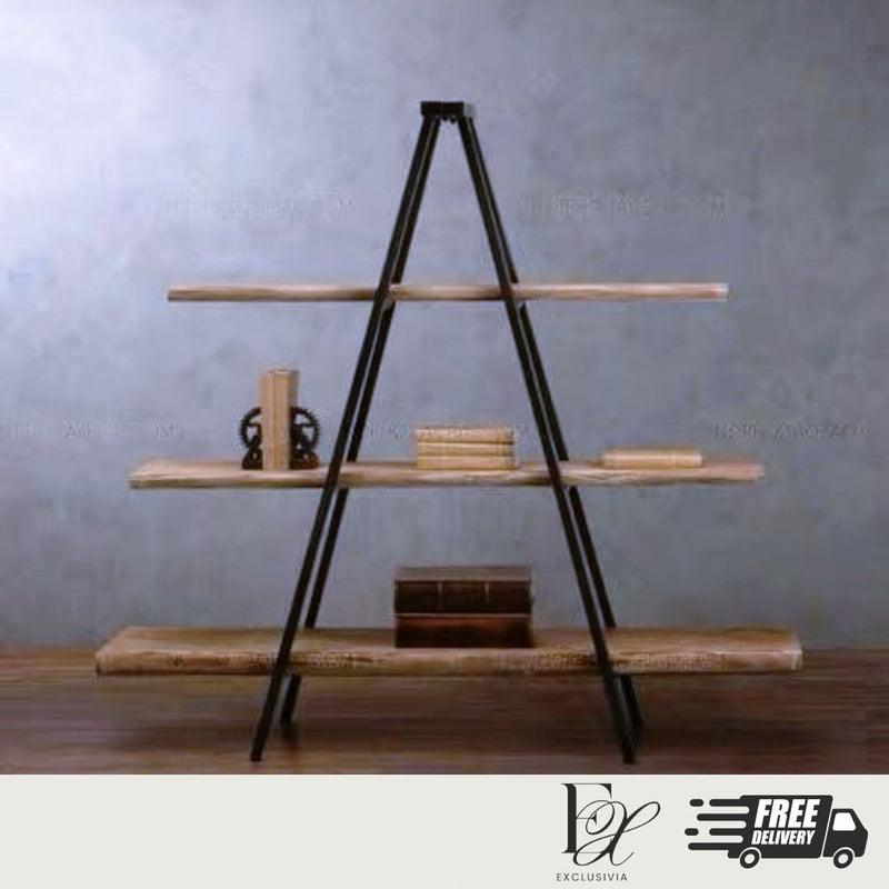 TREBLE Industrial Solid Wood Display Shelf - Exclusivia