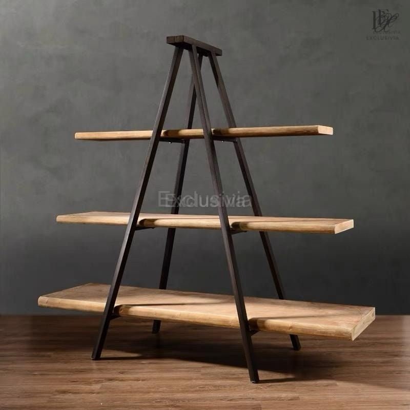 TREBLE Industrial Solid Wood Display Shelf - Exclusivia