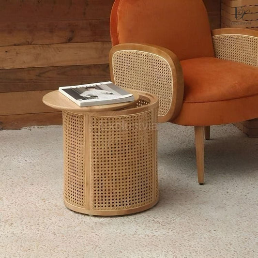 XAV Rattan Side Table Storage Stool - Exclusivia