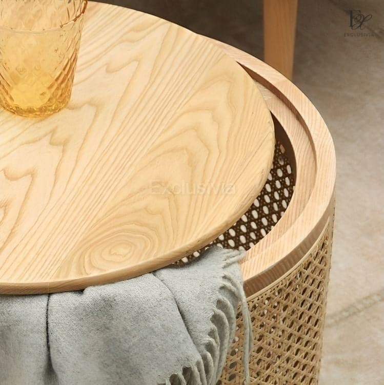 XAV Rattan Side Table Storage Stool - Exclusivia