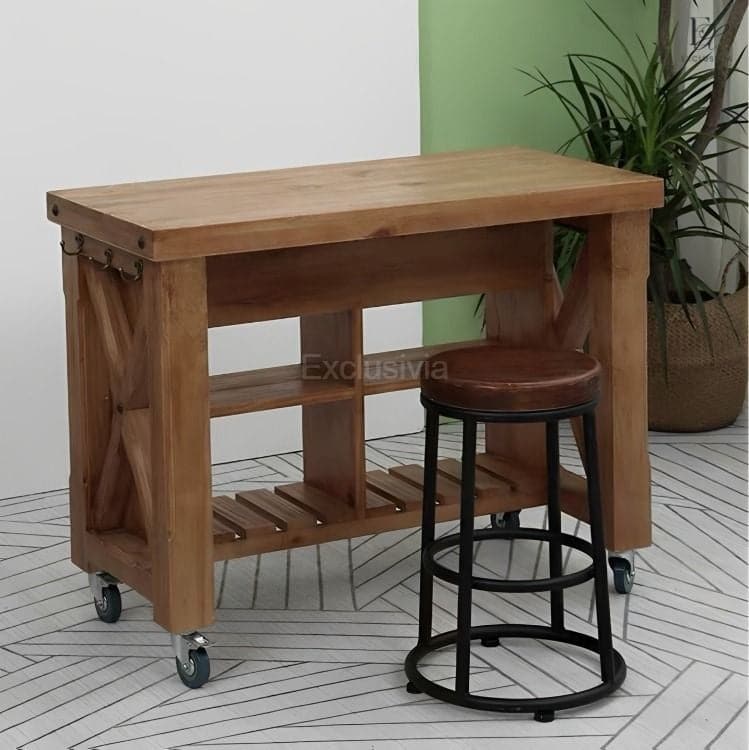 YVE Mobile Kitchen Pantry Side Counter Table - Exclusivia