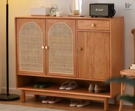 ZENITH Rattan Shoe Cabinet Rack - Exclusivia