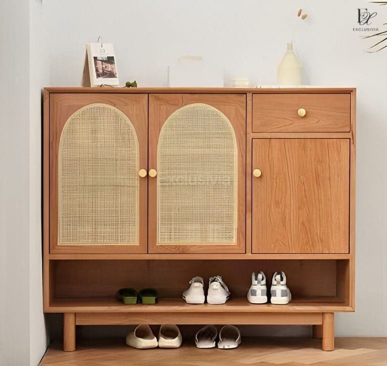 ZENITH Rattan Shoe Cabinet Rack - Exclusivia