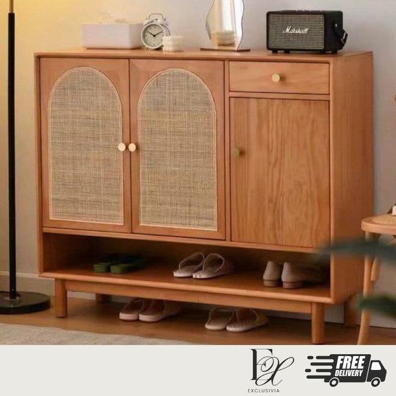 ZENITH Rattan Shoe Cabinet Rack - Exclusivia