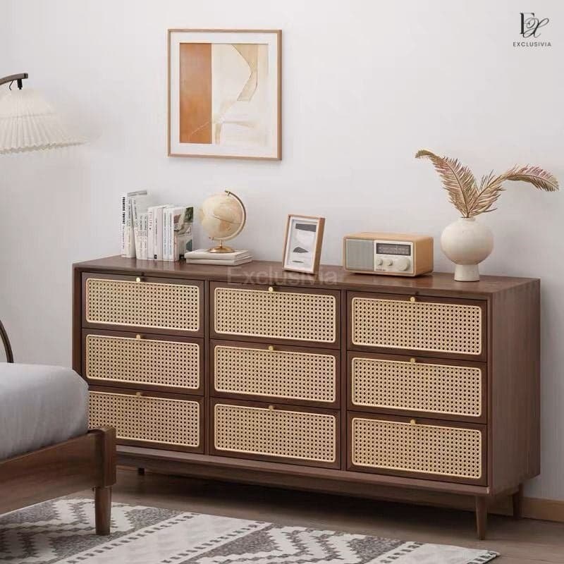 ZON Rattan Drawers Sideboard Cabinet - Exclusivia