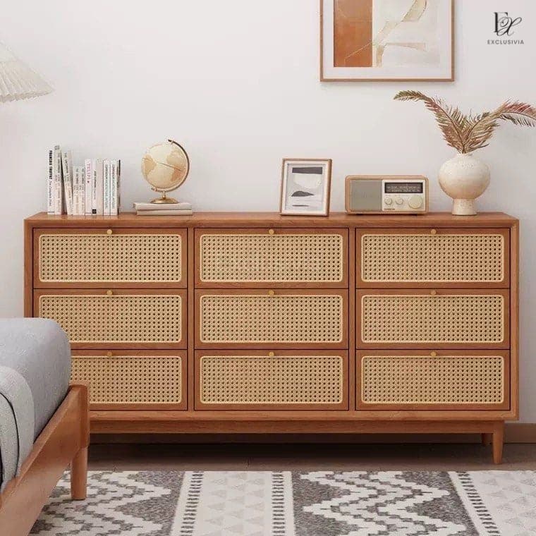 ZON Rattan Drawers Sideboard Cabinet - Exclusivia