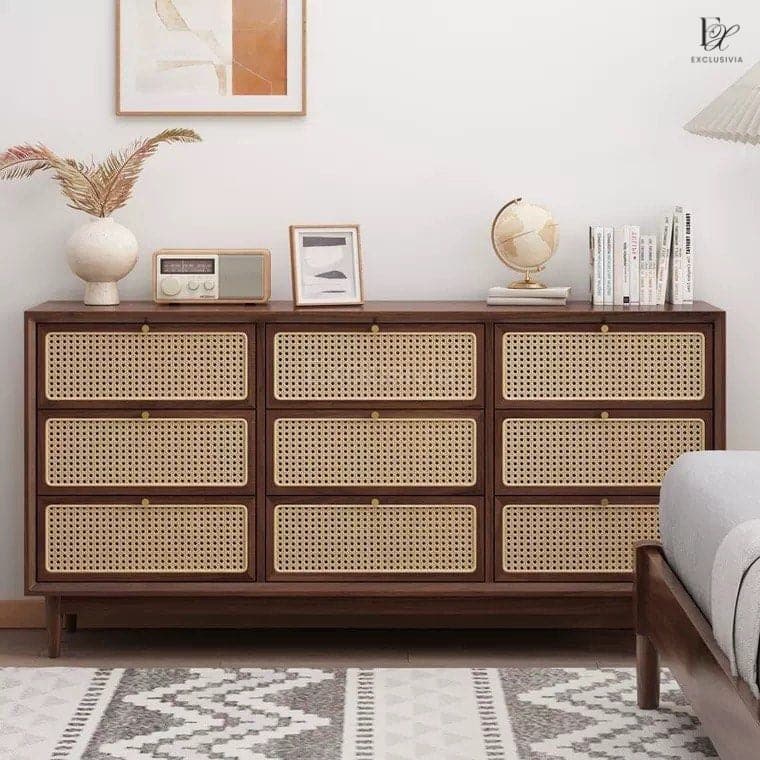 ZON Rattan Drawers Sideboard Cabinet - Exclusivia